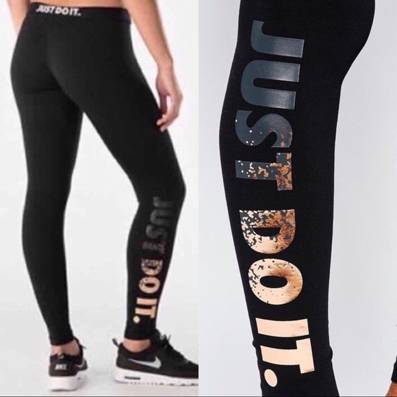 nike rose gold leggings